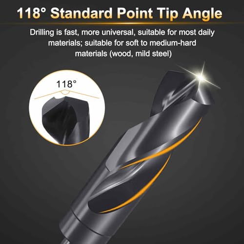 HARFINGTON 14mm Drill Bit 1/2" Reduced Shank Round 4241 HSS 118° - size: 14mm, style: 1/2" Shank