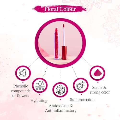 Keya Seth Aromatherapy Aromatic 100% Natural Liquid Sindoor Magenta with Sponge-Tip- Applicator- Long Lasting Chemical Free & Waterproof with Floral Pigment-5ml (Pack Of 1)