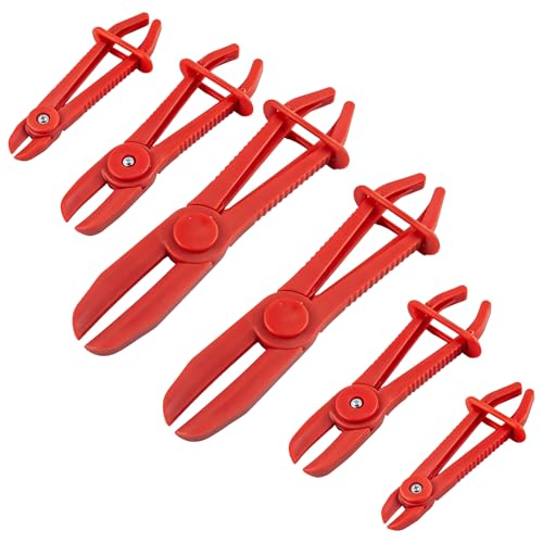 6-Piece Hose Pinch Clamp Pliers, Pinch Pliers, Line Clamp Set for Flexible Hoses Fuel Hoses Gas Lines Brake Hoses Radiator
