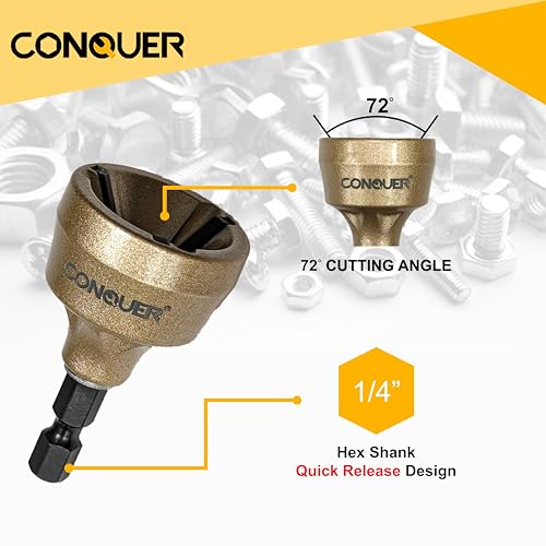 CONQUER Deburring External Chamfer Tool, Tungsten Blade, Fits 1/8"-3/4" - size: PREMIUM TUNGSTEN Blade 1/8"-3/4"(3mm-19mm)