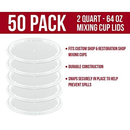 Custom Shop Paint Mixing Cup Lids Only (Box of 50) 2 Quart Size