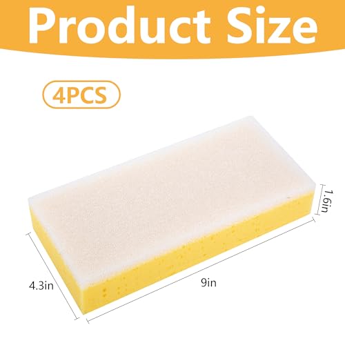 4 Pcs Drywall Sanding Sponge, 9" Washable Dual-Sided Wet Sanding Block - color: 4 Pcs