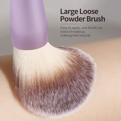 MAANGE Foundation Makeup Brushes, 2Pcs Double Ended Makeup Brush for Blending Liquid Powder Concealer Cream Blush Buffe (Lilac) - color: Lilac-2pcs