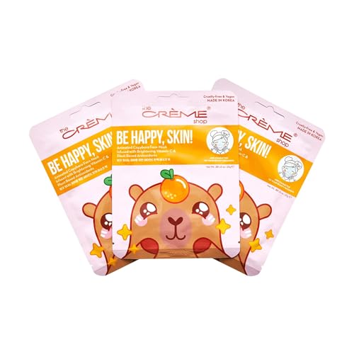 The Crème Shop Be Happy, Skin! Animated Sheet Mask (Capybara/Pack of 3)