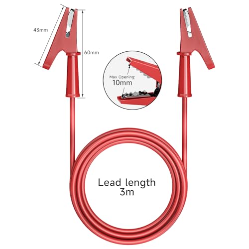 Goupchn Alligator Clips Electrical Test Leads 10ft/3m 2PCS Red&Black - size: 10ft/3m, style: Style B