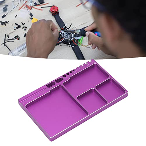 Magnetic Screw Tray, Anti Loss Parts Organizer with Magnetic Pads (Purple) - color: Purple