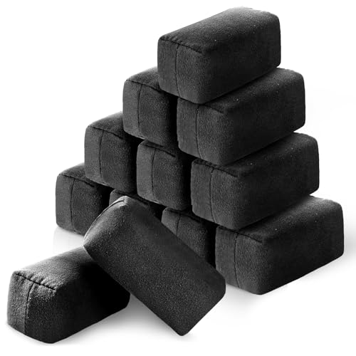 Riakrum 12 Pack Suede Applicator Pads Car Detailing Sponge, Black - color: Black
