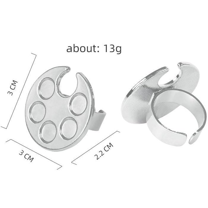 Mini Manicure Palette, 2 Pieces Metal Color Palette Rings, Nail Art Paint Tools, Microblading and Semi Permanent Makeup Supply (Roundel) - size: roundel