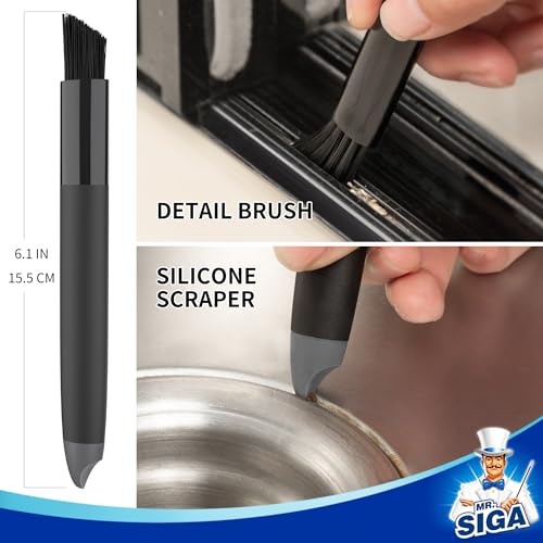 MR.SIGA Grout Cleaner Brush Set, Detail Cleaning Brush Set for Tiles, Sinks, Drains, Grout Brush for Edge, Crevice Cleaning (Pack of 2) - size: 6.2 x 0.7 x 0.8 inch (Pack of 2)