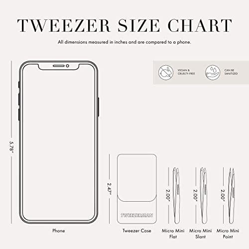 Tweezerman Micro Mini Slant & Point Tweezer Set for Eyebrows Hollygraphic