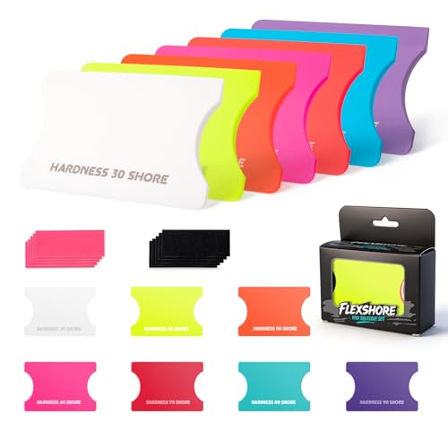 FOSHIO 7PCS 30°- 90° Hardness Vinyl Wrap Squeegee Kit with 10PCS Felt Pads Scratch-Free Felt Squeegee for Vinyl Rubber Squeegee Vinyl Wrap Tools