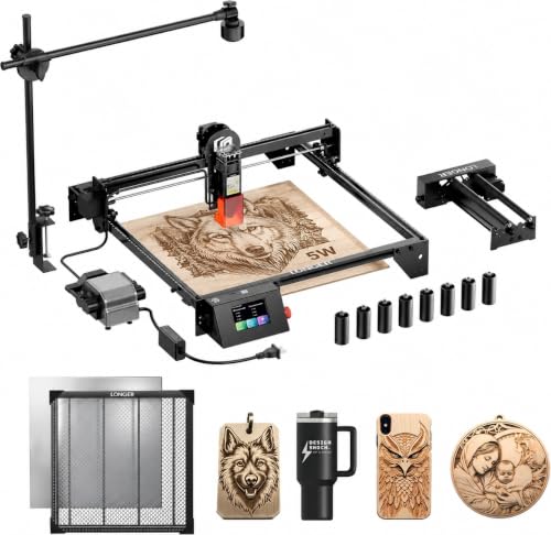 LONGER RAY5 Laser Engraver, 5000mW Laser Cutting Machine with Camera - size: 400 * 401mm