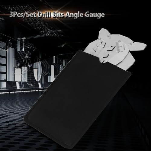 3Pcs Angle Gauges Set Stainless Steel - 118° Drill Sharpener Tool, 60-160° Angle Measuring Gage Hand Measure Tools with Case