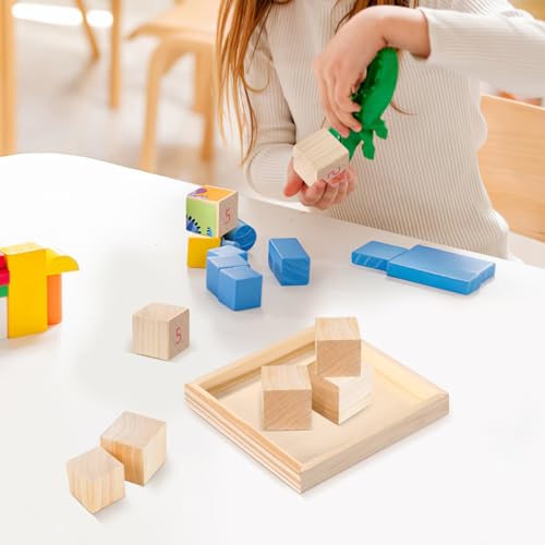 DECHOUS 6-Pack Unfinished Wood Trays, 4.72-Inch Square