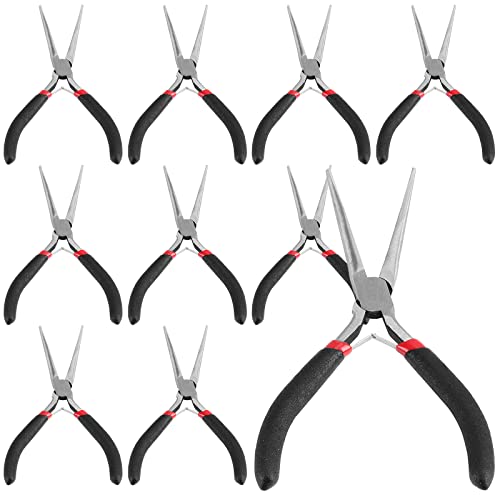 JOIKIT 10 Pack 6 Inch Extra Long Needle Nose Pliers, Mini Precision Needle Nose Pliers Set Repair Tool for Wire Wrapping, Jewelry Making, DIY Crafts, Electronic Repair