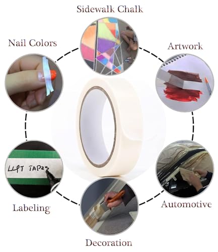 LLPT Painters Tape Masking Tape 5 Pack 3/4" x 55 Yards Each, Beige White - color: Beige White, size: 3/4" x 55 Yards