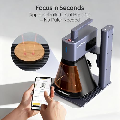 LaserPecker LP2 Plus (Basic) 10W Diode Laser Engraver, 4000mm/s Ultra-Fast Speed 4K Precision Portable Cutting & Engraving Machine for Wood, Leather, Acrylic, Coated Metal and etc. - size: LP2 Plus Basic