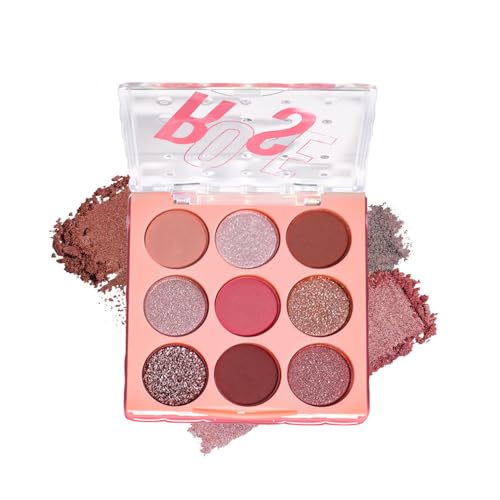 Mauve 9-Color Eyeshadow Palette – Waterproof, Long-Lasting, Matte & Shimmer – Rose, Plum & Mauve Tones for Soft, Blendable,Elegant Eye Makeup 02# - color: D-#02