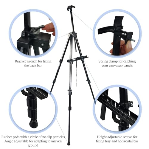 NS JYMB Easel Stand for Sign and Painting, 17-66 Inch Adjustable, Black - style: 66Black 1pack