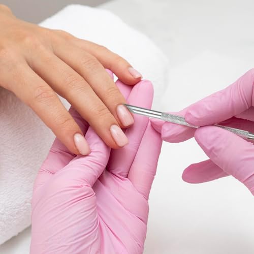 2Pcs Nail Cleaning Cuticle Stick Stainless Steel Cuticle Pusher Remover Dead Skin Polish Peeler Cutter Professional Pedicure Nail Art Care Portable Nail Cleaner for Fingernails Toenails Manicure - color: Silver