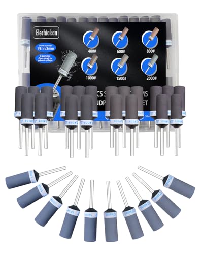 Elechiakan 30PCS Sanding Drums Bands and Sticks for Dremel Rotary Tool 1/8" - style: Mix Grit 30PCS
