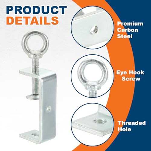 HARFINGTON Carbon Steel C Clamps, 85mm Square Galvanized Mini Tiger Clamp - size: 85mm