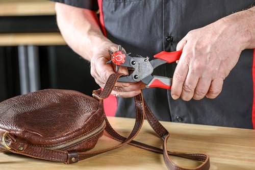 ARES 32016 Professional Hole Puncher - size: Rotary Fabric & Leather Hole Puncher