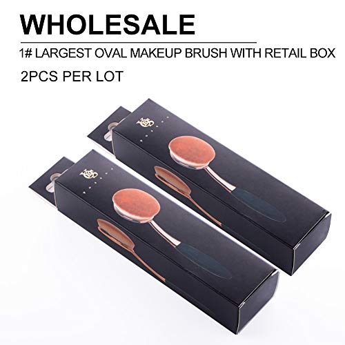 Yoseng Oval Foundation Brush Large Toothbrush Makeup Brushes Fast Flawless Application Liquid Cream Powder Foundation（Pack of 2） - style: Large（pack of 2)
