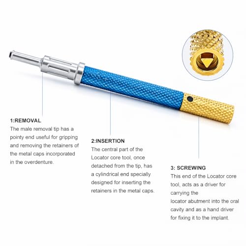 Upgraded Locator Core Tool with 303 Stainless Steel for Retaining Cap Insertion and Removal