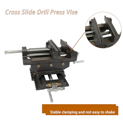 kimllier 6 Inch Cross Slide 2 Way Drill Press Vise, Cast Iron - color: Black, size: 6 Inch