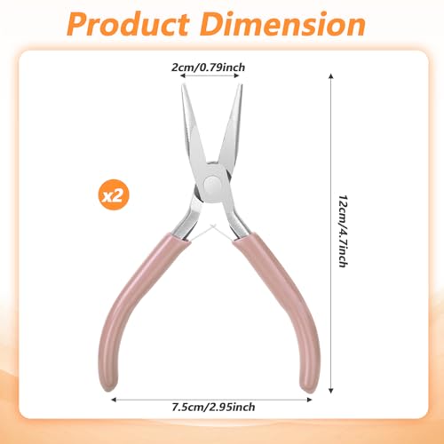 2 Pcs Needle Nose Pliers for Jewelry Making, Thin Needle Nose Plier