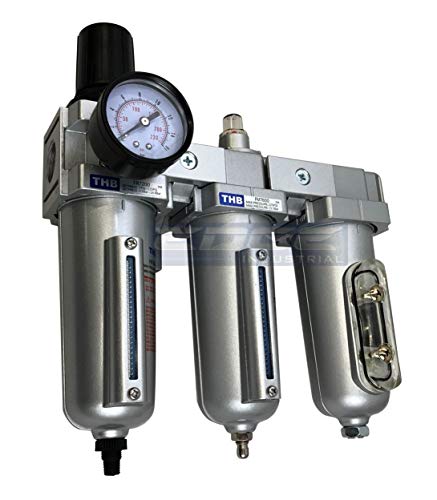 3 STAGE, HEAVY DUTY INDUSTRIAL GRADE FILTER REGULATOR COALESCING DESICCANT DRYER SYSTEM FOR COMPRESSED AIR LINES, METAL BOWLS, GREAT FOR PAINT SPRAY AND PLASMA CUTTER (1/2" NPT, AUTO DRAIN) - style: 1/2" NPT, AUTO DRAIN