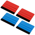 Bonsicoky 4Pcs Plastic Felt Edge Squeegee Tool, 4 Inch, 2 Blue & 2 Red - color: 2pcs Blue+2pcs Red