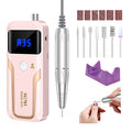 MOCOWIND Portable Nail Drill Professional 35000 RPM, Electric Nail E File - color: Pink
