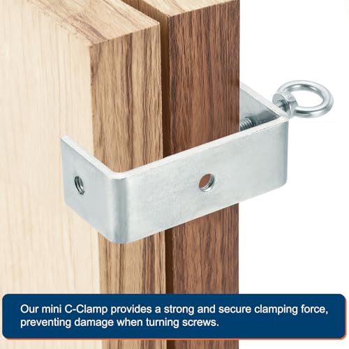 HARFINGTON Carbon Steel C Clamps, 30mm Square Galvanized Mini Tiger Clamp - size: 30mm