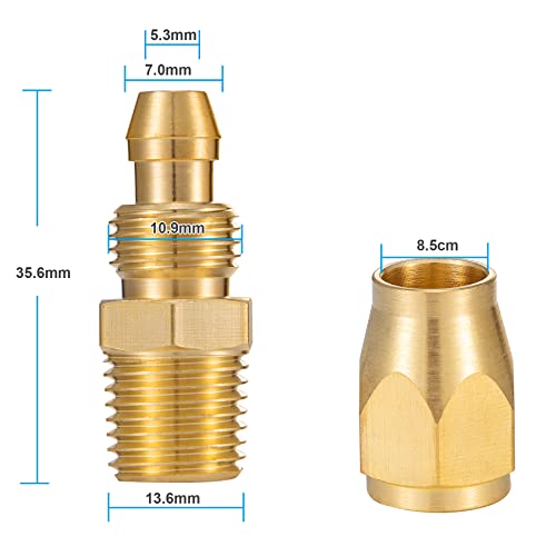 Premium Solid Brass 10PCS Reusable Replacement Fitting For 1/4-Inch ID Hose,1/4-Inch NPT Rigid (10 PCS 1/4 Inch) - size: 10PCS 1/4 Inch