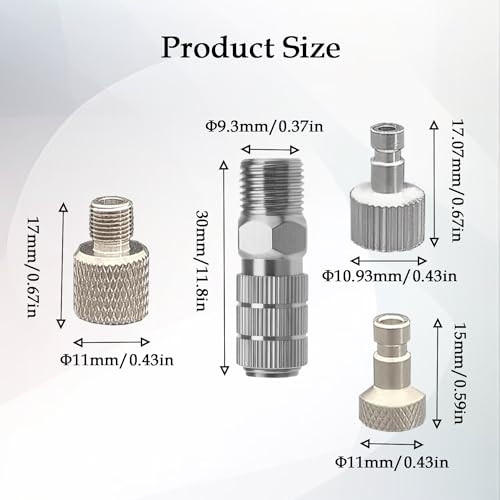 HUBEST 6pc Quick Release Kit, Converts Paasche to 1/8" BSP Airbrushes