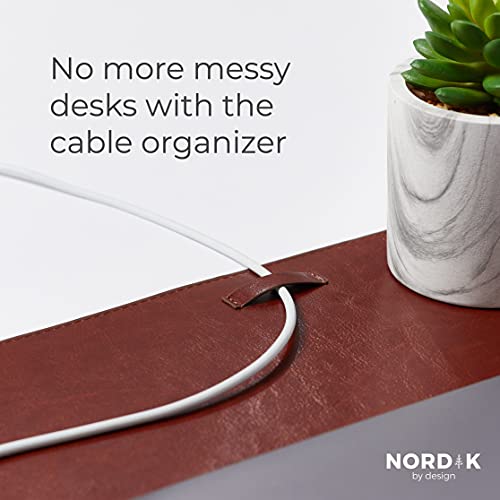 Nordik Leather Desk Mat - Whiskey Brown - Large Leather Desk Pad 35x17 in - color: Brown