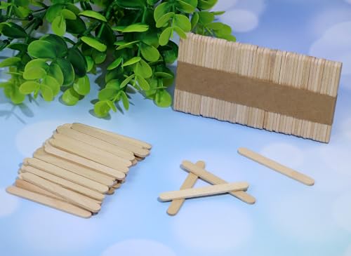 Shapenty Small Wooden Craft Sticks Wax Sticks Bulk for Christmas Party Ornaments Art Craft Building Projects Resin Epoxy Paint Mixing Classroom Counting Activity, 100PCS (2.2 x 0.2Inch) - size: 2.2 x 0.2Inch
