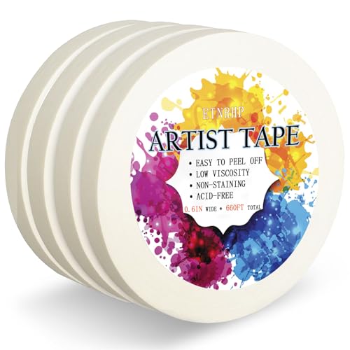 Artist Tape for Watercolor Paper Borders, 0.6in 4 Packs 660ft Total - size: 0.6 inch