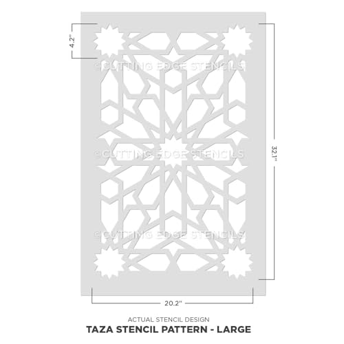 Taza Stencil for Walls and Floors - Tile Stencils for Painting Tile Floor and Walls - Reusable Tile Stencils for Wood, Linoleum and Cement Floors - Paint Your Old Tile and Save (Small: 15.25"x24.25") - size: Small: 15.25"x24.25"