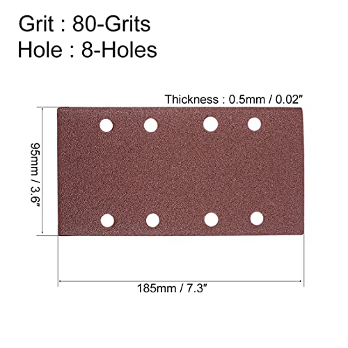 uxcell 80 Grit 1/3 Sanding Sheet Sander Sandpaper Hook and Loop Pads 8 Hole 15pcs - style: 80 Grit