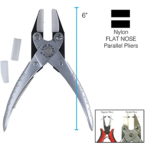 The Beadsmith Parallel Pliers With Double Nylon Flat Nose Jaws - style: Nylon Flat Nose - 140mm