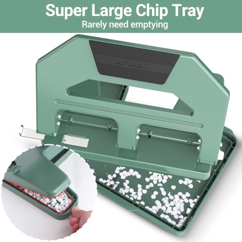 AFMAT HPX4 Heavy Duty 3 Hole Puncher, 50-Sheet Paper Punch Heavy Duty, 50% Reduced Effort Three Hole Punch, 10K+ Uses, Metal Hole Puncher 3 Ring w/Large Tray, Bulit-in S.S. Paper Guide (Green) - color: Green, size: 50-Sheet Capacity