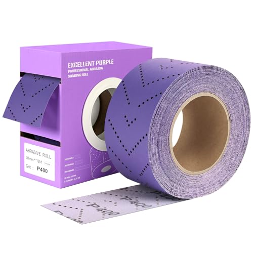 400 Grit Hook and Loop Sandpaper Roll, 2-3/4" x 13 Yard Wet Dry Sanding - style: 400Grit