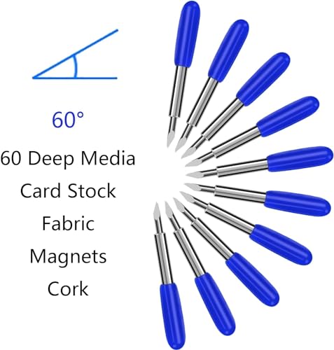 30pcs Deep Cut Blade，Replacement Blades Compatible with Explore 4/3/Air One/Air/Air 2/Maker/Maker 4/3/2 Cutting Machines Cut Materials Up to 1.5mm Thickness,60 Degree Fine Point Blades - color: 30 Pcs Deep Cut Blade