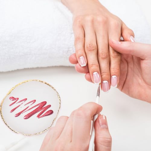 Ouligay Resin Art Palette Makeup Mixing Palette Gold Edge Nail Art Tool Gel Design Nail Art Makeup Mixing Tray DIY (White) - color: White