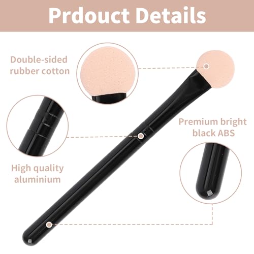 Uorpoto Eyeshadow Applicators Double Sided Sponge Makeup Brushes Reusable 8Pcs Round Foam Eye Shadow Applicator Sticks Brush Set Washable - color: Black 8Pcs