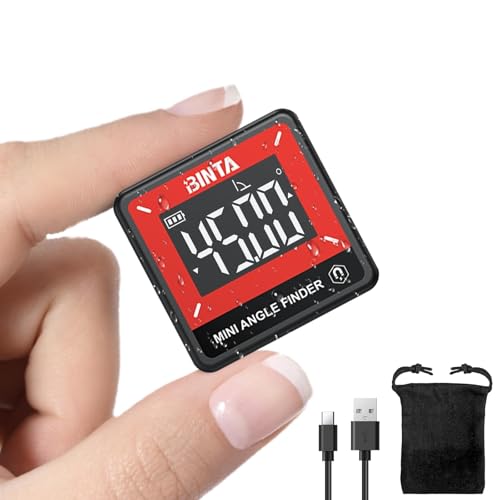 BINTA Small Digital Angle Finder Magnetic, IP54 Waterproof Dustproof Gauge - style: Black and Red