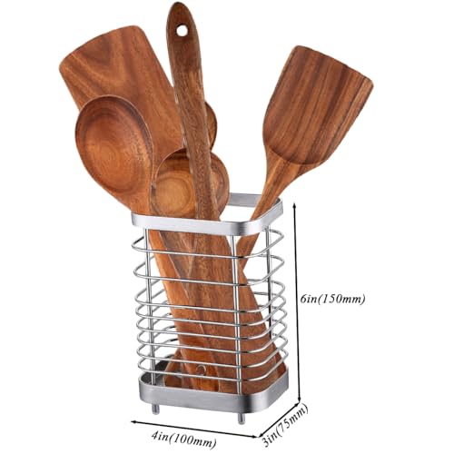 Utensil Holder, Silverware Organizer Cutlery Drainer Silver 5.9" - color: Silver, size: Large